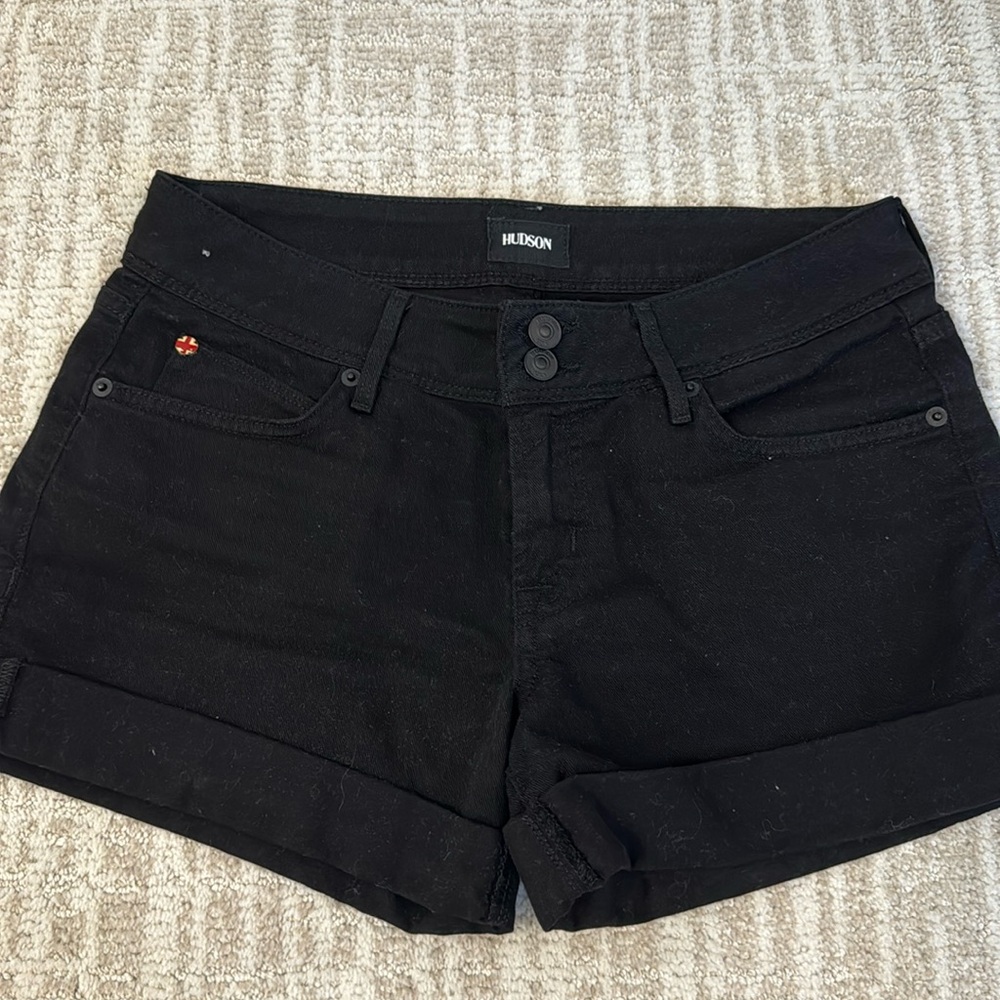 Hudson black denim shorts